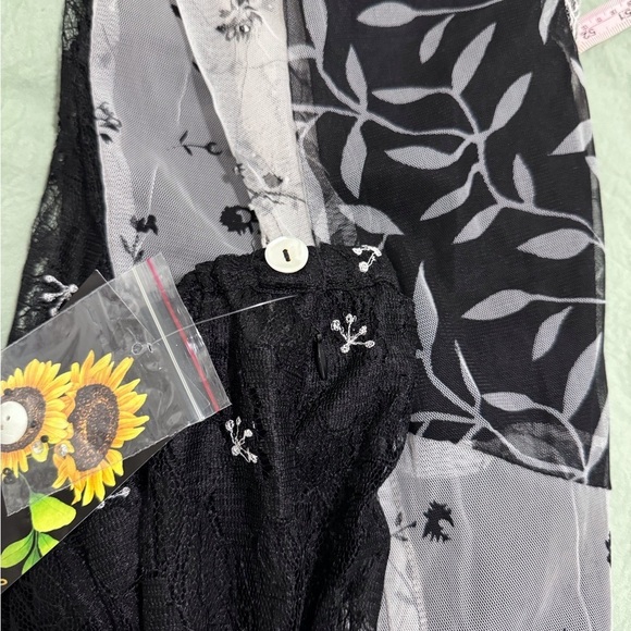 Vintage Mirasol Floral Lace Patchwork Maxi Skirt Witchy Mesh Embroidered NEW - Picture 8 of 15